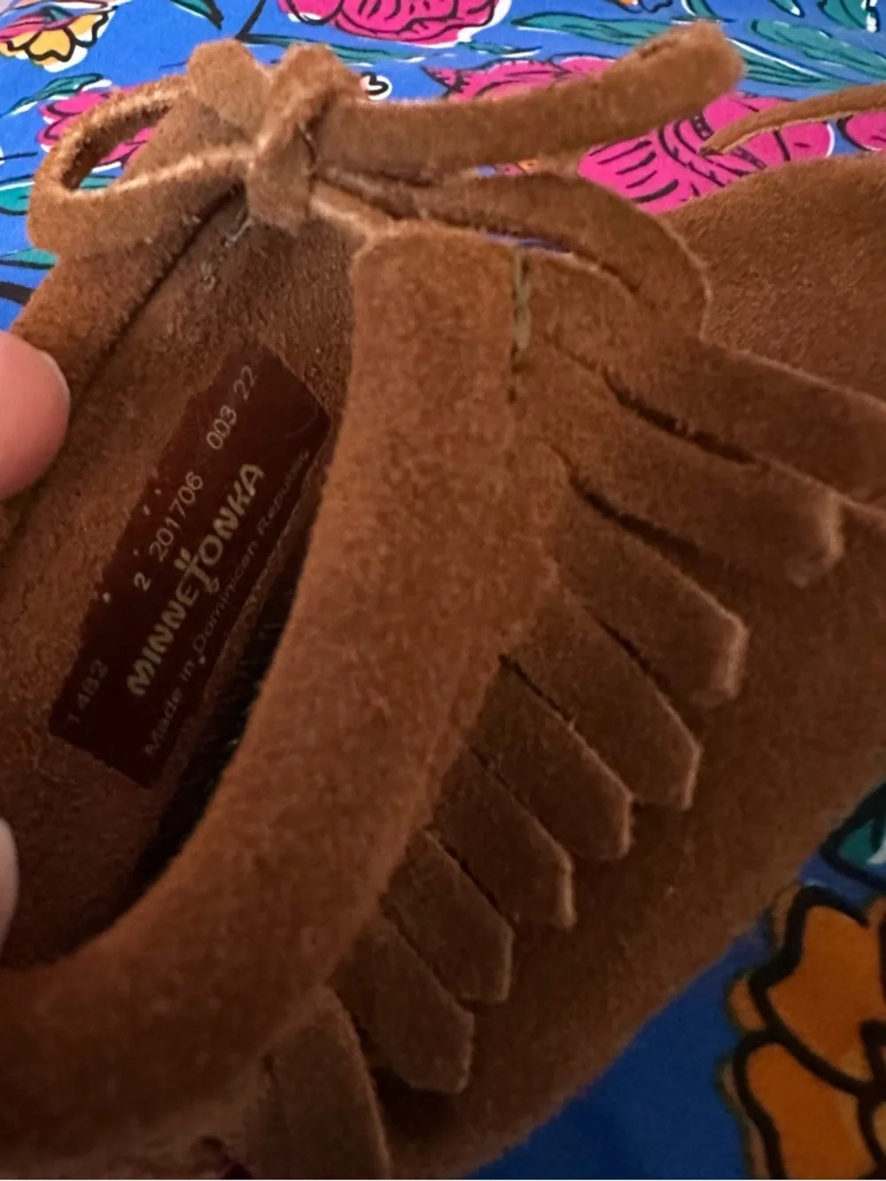 Minnetonka Brown Suede Baby Moccasin Size 2